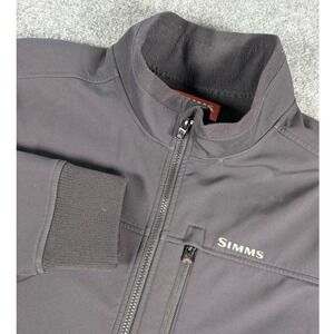Simms Softshell Fleece Lined Jacket Mens 2XL Gray Full Zip Outdoors Fishing